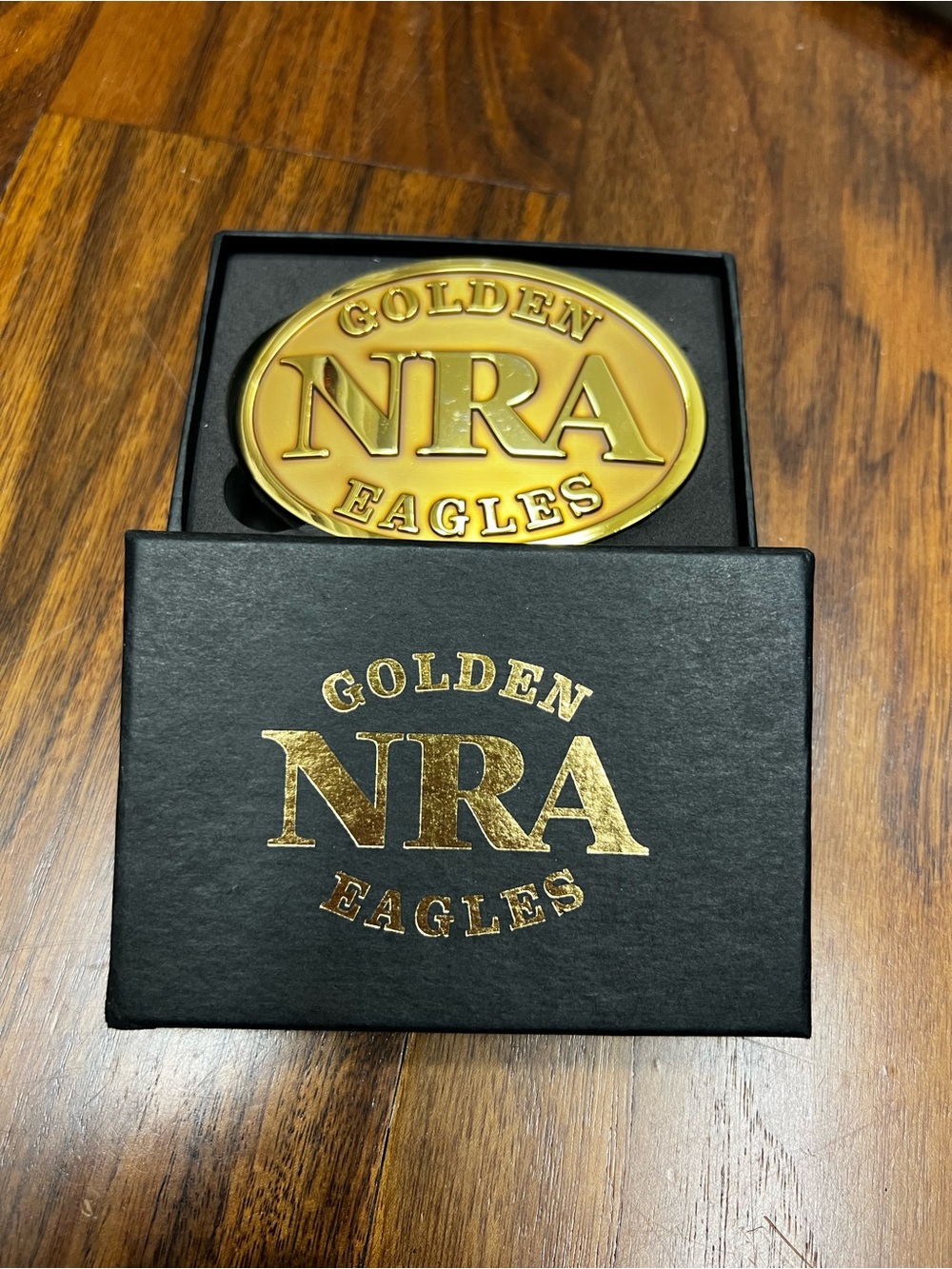 NWT NRA Golden Eagles Belt Buckle